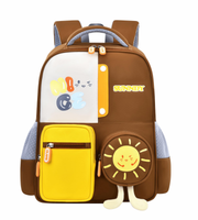 Wires children's anti-lost backpack in brown, small size, style 8041, front product view