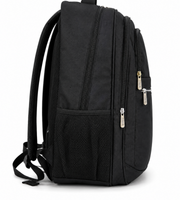 Wires School Backpack 19 Inch Black side profile view with mesh pocket