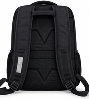 Wires School Backpack 19 Inch Black back view with padded shoulder straps