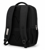 Wires School Backpack 19 Inch Black back view with padded shoulder straps
