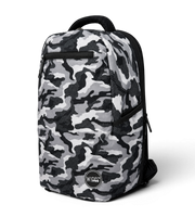 Wires School Backpack 19 Inch Grey Camo angled front view