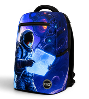 Wires School Backpack 19 Inch Space angled front view with astronaut print