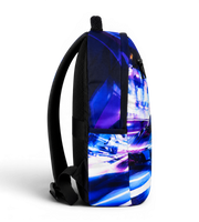 Wires School Backpack 19 Inch Blue Super Car side profile view