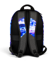 Wires School Backpack 19 Inch Blue Super Car back view with padded shoulder straps