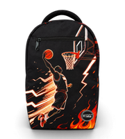 Wires School Backpack 19 Inch Basketball front view with basketball player print