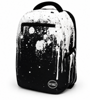 Wires School Backpack 19 Inch White Paint front view with white paint-splatter print