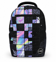 Wires School Backpack 19 Inch Purple Paint front view with purple paint-block print