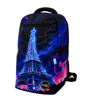 Wires School Backpack 19 Inch Paris angled front view with Eiffel Tower print