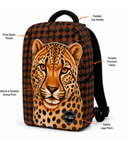 Wires School Backpack 19 Inch Cougar feature overview showing zip pocket, side pocket and padded handle