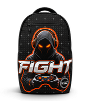 Wires School Backpack 19 Inch Fight front view with Fight gaming print