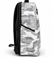 Wires School Backpack 19 Inch White Grey Camo side profile view
