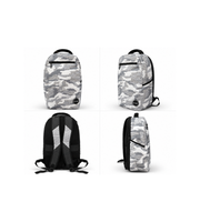 Wires School Backpack 19 Inch White Grey Camo product image collage showing multiple views