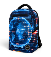 Wires School Backpack 19 Inch Global Space angled front view with global space print