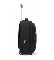 Side view of Wires 19-Inch Laptop Trolley Backpack in Black Model W25136.