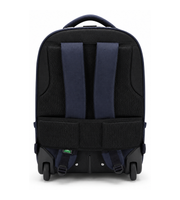 Back view of Wires 19-Inch Laptop Trolley Backpack in Navy Model W25137.