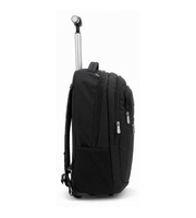 Side view of Wires 20-Inch Trolley Backpack in Black Model 24702.