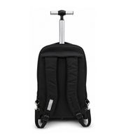 Back view of Wires 20-Inch Trolley Backpack in Black Model 24702.