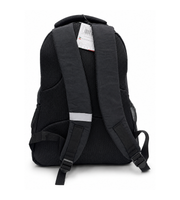 Back view of Wires Backpack in Black Zip-front.