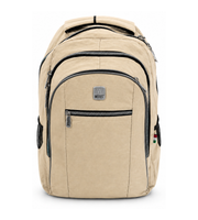Main view of Wires Backpack in Beige Zip-front.