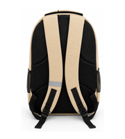 Back view of Wires Backpack in Beige Zip-front.