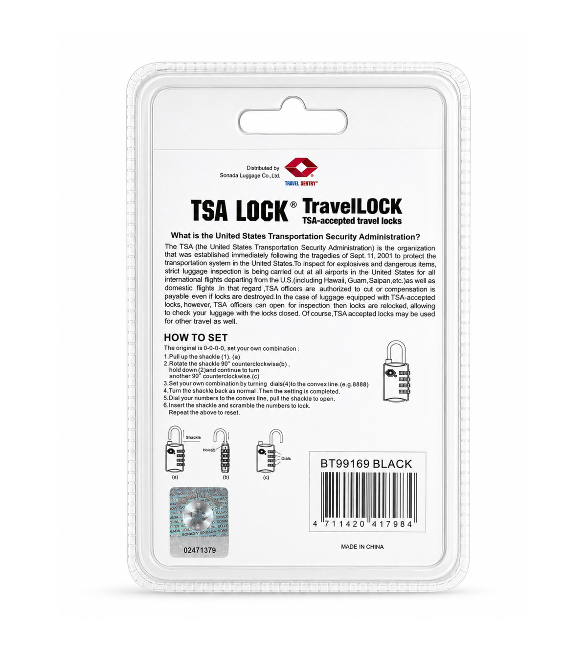 Sonada TSA Combination Lock