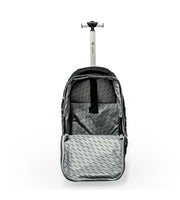 Angled view of Wires Big Wheels 5-Piece School Trolley Set in Navy Digital Camouflage arrow pattern.