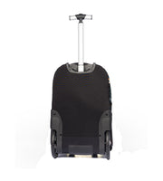 Side view of Wires Big Wheels 5-Piece School Trolley Set in Navy Digital Camouflage arrow pattern.